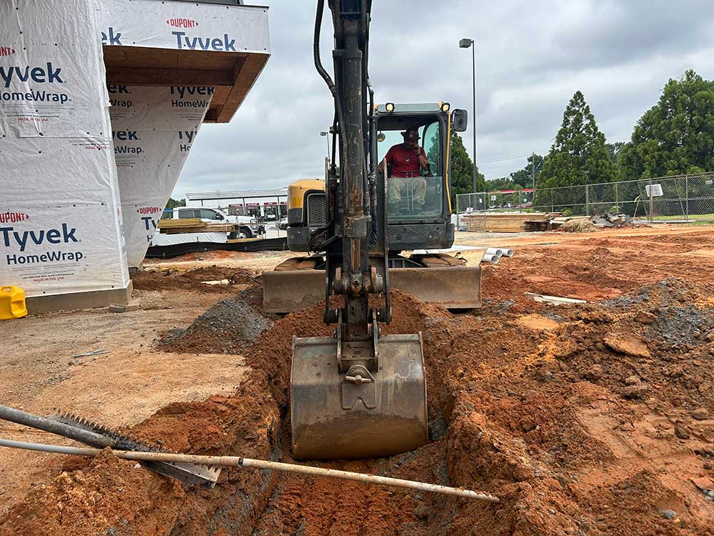 Underground pipe installation in Augusta by Work Zone Construction