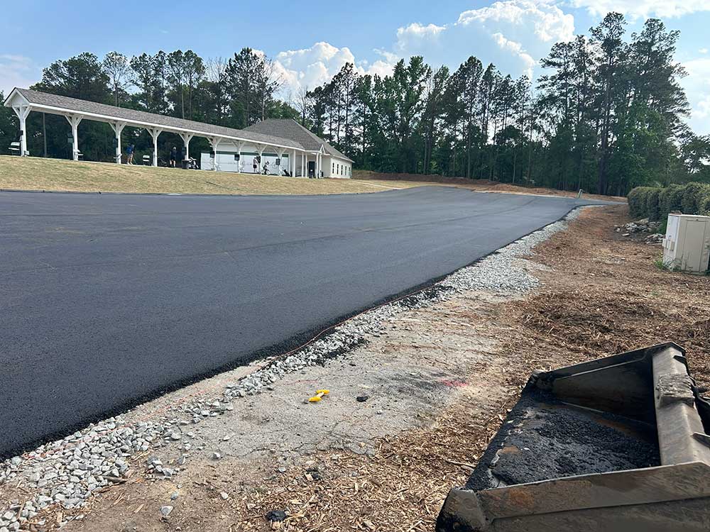 Wide asphalt road paving project Augusta GA