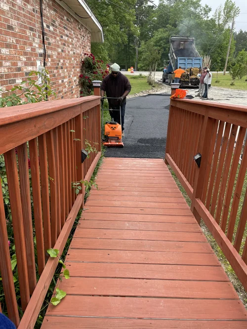 Completed asphalt driveway project by Work Zone Construction Augusta GA
